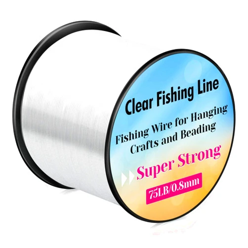 Acejoz Strong Fishing Line Clear, Acejoz Fishing Wire 0.3mm, 0.45mm, 0.8mm Invisible Hanging Wire Nylon String Heavy Duty Monofilament Line for Hanging Decoration Balloon Garland Crafts