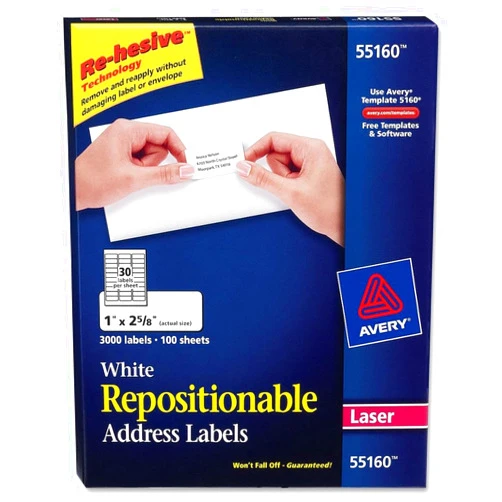 AVERY Ave55160Us Label Add Repo 30Up Wh