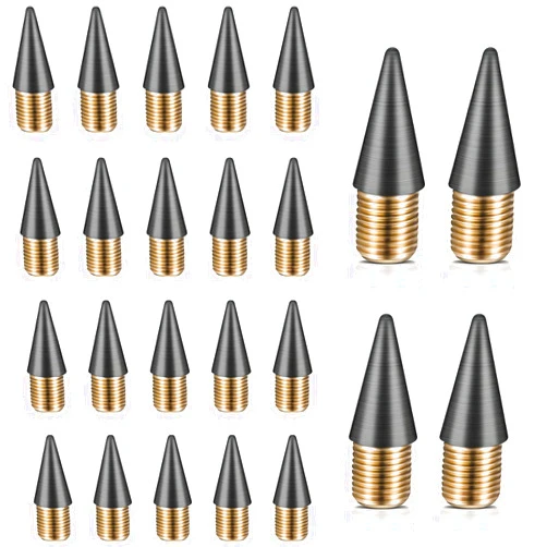 Gersoniel 24 Pcs Infinite Pencil Replaceable Refill, Inkless Pencil Replaceable Graphite Nib, Graphite Nib Metal Inkless, Everlasting Pencils Replacement Head for Writing Drawing Supplies