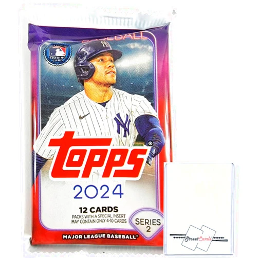 StreetCards 2024 Topps Series 2 Baseball MLB Blaster Value Pack with 12 Trading Cards + Toploader! STREETCARDS!