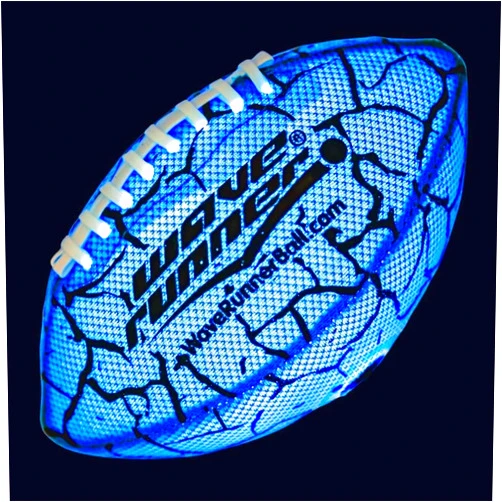 Wave Runner Glow in The Dark LED Light Junior Football, Waterproof Double Laced Football for Night Sports and Games Waterproof Ball for Pool, Beach and Backyard