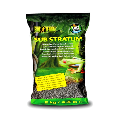Exo Terra Sub Stratum, Bioactive Volcanic Substrate for Reptile Terrariums, Eliminates Odor, Offers Correct Moisture Levels 4.4 lb