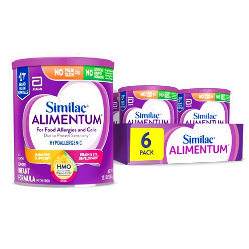 Similac Alimentum with 2’-FL HMO Hypoallergenic Infant Formula, for Food Allergies and Colic, Suitable for Lactose Sensitivity, Baby Formula Powder, 12.1-oz Value Can, Pack of 6