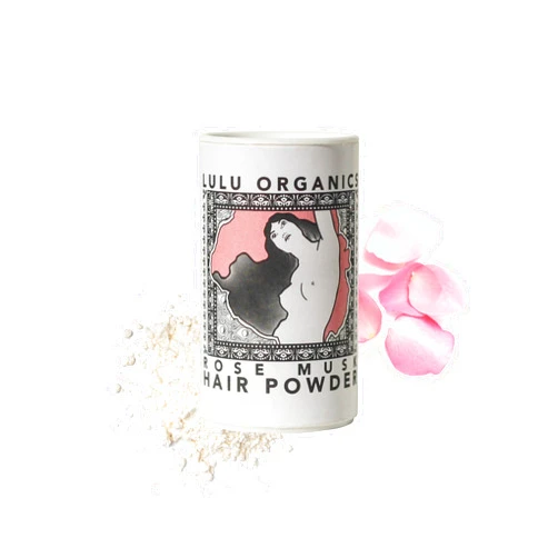 Lulu Organics Dry Shampoo Powder for Dark, Blonde and Oily Hair, All Natural Body & Hair Powder for Women and Men, Paraben & Talc free No White Cast Synthetic Fragrance, Travel Size, Rose Musk -1oz