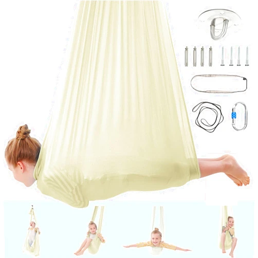 SKYPHAROS Sensory Swing - 360° Swivel Indoor Swing for Kids with Autism, ADHD, and Sensory Processing Disorders, Calming Snuggle Sensory Swing for Kids Indoor, Adjustable Kids Cuddle Swing with Sensory Needs