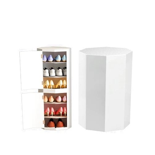 TJYYGHU Shoe storage entryway Vertical Shoe Rack,Rotating shoe rack tower white,with Door Portable Shoe Storage Cabinet,Round Shoe Rack Storage Simple and Modern,for Bedroom and Hallway