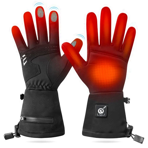 SAVIOR HEAT Upgraded Heated Glove Liners for Men Women, Rechargeable Electric Battery Heated Gloves Windproof Winter Glove Liners Thin Gloves Hand Warmer for Ski Snowboarding Hunting