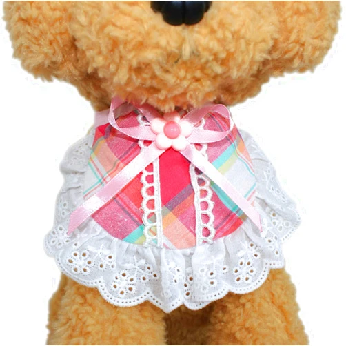 Entaifeng Dog Cat Collar Costume - Entaifeng Kitten Cute Lace Plaid Bandana Bowknot Small Dog Bow Tie Girl Decor Accessories - Adjustable