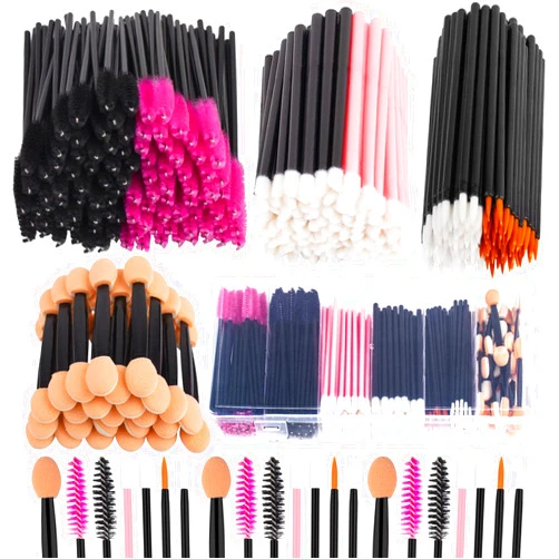 Rolybag Disposable Makeup Applicators Kit Mascara Wands Eyeliner Brushes Lip Applicators Eyeshadow Applicators Disposable Makeup Tools with Organizer Box for Easy Portability