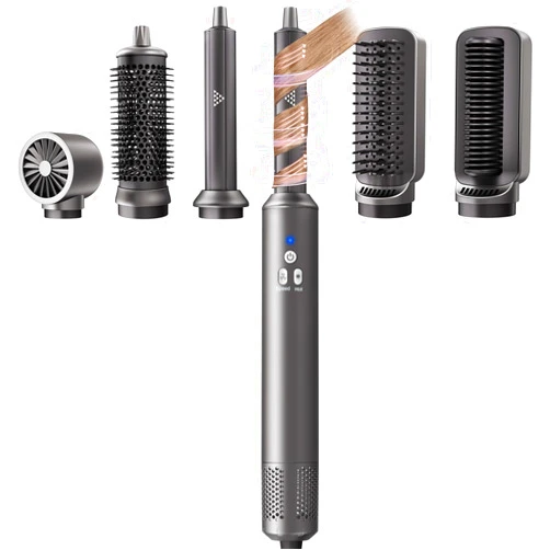 AdamPark 6 in 1 Air Styling & Drying System, Powerful High Speed Hair Dryer Brush & Multi-Styler with Auto Wrap Curlers,Hair Straightener Brush,Round Volumizing Brush,Soft Smoothing Brush