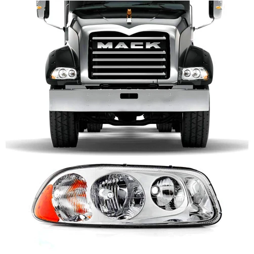 ACANII - For Mack Vision Pinnacle CX CXU CXN GU4 GU5 GU7 GU8 Chrome Housing Headlight Headlamp Assembly Passenger Side