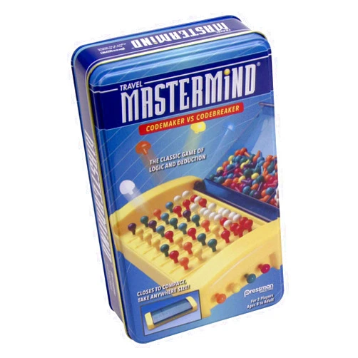 Pressman Mastermind in Tin - Exciting Two Player Strategy Game in Convenient Storage Tin by Pressman, Multi Color (#3024)