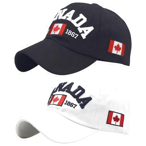 BAOZOON 2 Pcs Baseball Caps - Embroidered Maple Leaf, Adjustable Canada Flag Golf Hat for Men Women