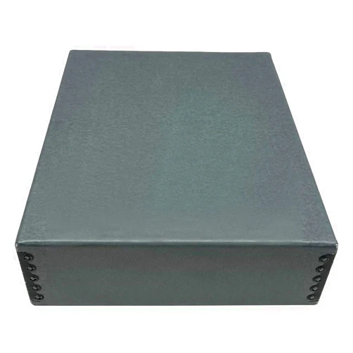 Golden State Art, Archival Storage Box, Acid-Free Drop Front Museum Box with Metal Edge for Storing Artwork Photos Documents Prints Arts And Crafts (Gray-9.75x12.75x3 Inches)