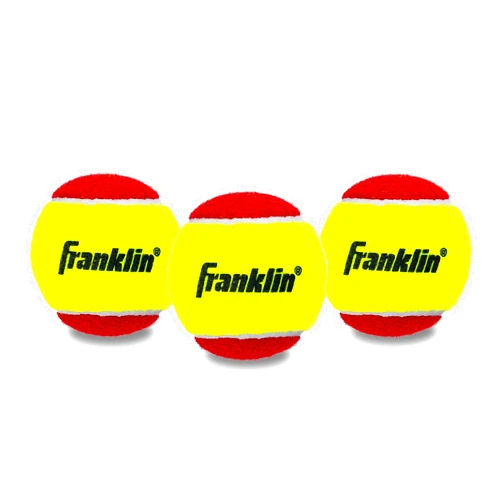 Franklin Sports Starter Tennis Balls - Pressureless, Low Bounce for Beginners - Great for Training + Practice - 3 Pack - All Court Surface