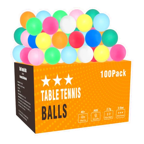 Meizhouer Ping Pong Balls 12 50 or 100 Pack: 3 Star Colored Table Tennis Balls for Outdoor Practice Party Games Cats Toys