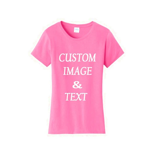 Just Customized Ladies Customized Fan Tee Shirt, Design Your Own by Uploading Photos, Text, Logos Or Any Design, Custom Gifts