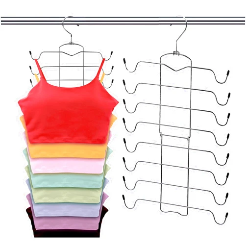 AcowSpt 2 Pack Closet Organizer and Storage - 8 Tier Tank-Top-Hanger, Bra Organizer, Hangers Space Saving, Dorm Room Essentials for College Students Girls, Apartment Essentials Storage and Organization