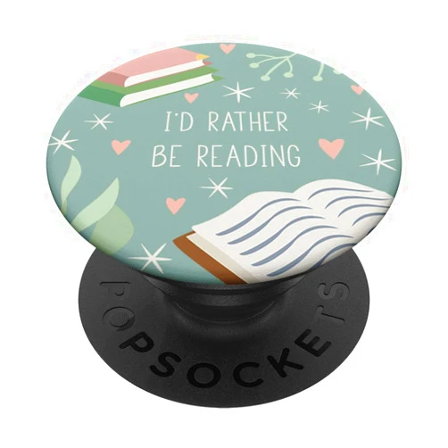 Book Lover Gifts by Vine Mercantile I'd Rather Be Reading - Cute Book Lover Gift PopSockets PopGrip: Swappable Grip for Phones & Tablets