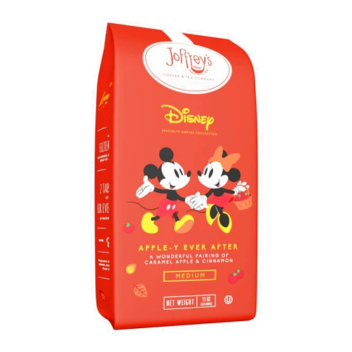 Joffrey's Coffee & Tea Company Joffrey's Coffee - Apple-y Ever After, Disney Specialty Coffee Collection, Artisan Medium Roast Coffee, Arabica Coffee Beans, Caramel, Apple & Cinnamon Flavored Coffee, Drip Brew (Ground, 11 oz)