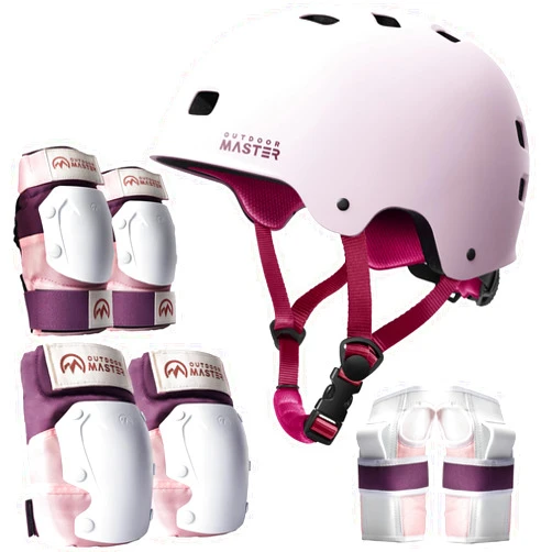 OutdoorMaster Skate Protective Gear Set for Adult & Youth, Skateboard Helmet Knee and Elbow Pads with Wrist Guards for Scooter, Inline Roller Skating, Skateboarding