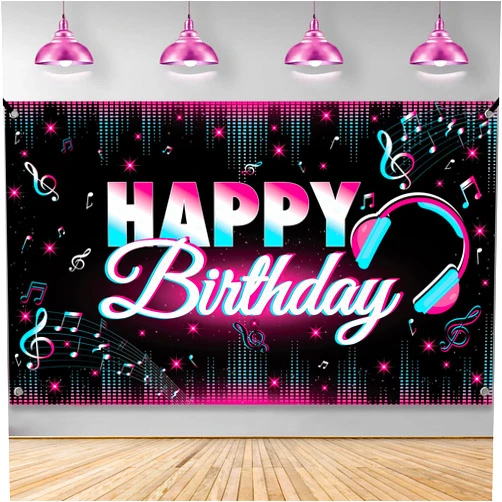 KatchOn, Xtralarge TIK Tok Birthday Banner - 72x44 Inch | TIK Tok Banner for TIK Tok Birthday Party Decorations | TIK Tok Backdrop for Girls Birthday | Hip Hop Music Banner for Birthday Decorations