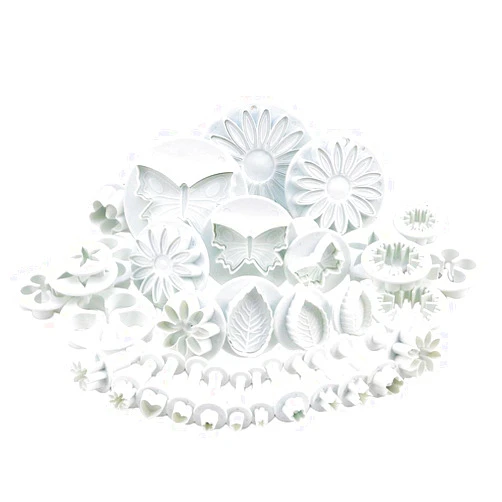 RoyalStyle 33 Piece Fondant Cake Cookie Plunger Cutter Sugarcraft Flower Leaf Butterfly Heart Shape Decorating Mold DIY Tools