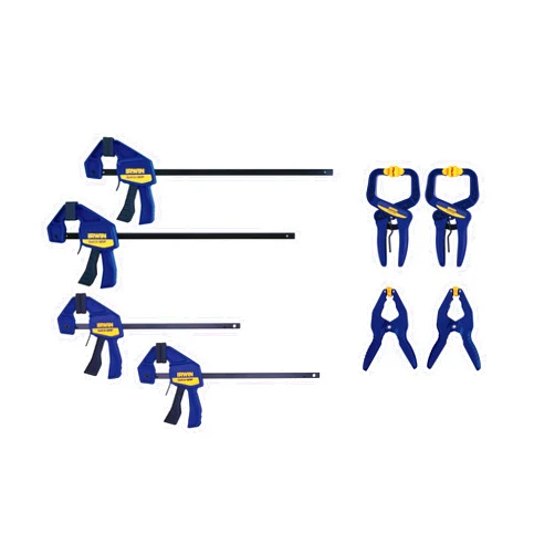 IRWIN QUICK-GRIP Clamps for Woodworking, Quick Release Triggers, 6 Inch, 8 Piece Set (IRHT83220)