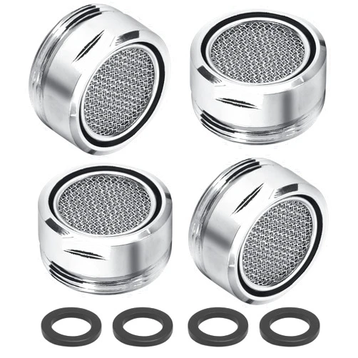 Litoexpe 15/16 Inch Faucet Aerator 4 PCS, Kitchen Sink Aerator Replacement Parts, Sink Faucet Male Thread Faucet Filter with Brass Shell and Gasket for Bathroom