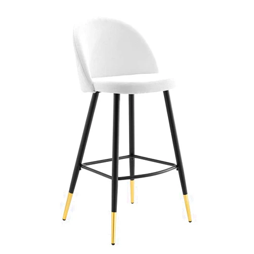Modway Cordial Fabric Upholstered Dining Bar Stools in White - Set of 2