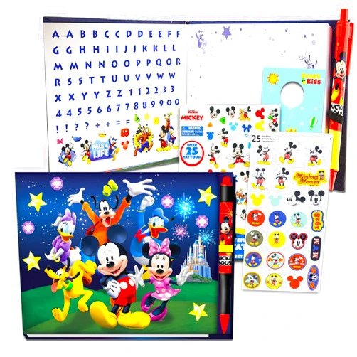 Disney Autograph Book for Kids - Bundle with 50 Page Mickey Signature Book with Pen Plus Stickers, Tattoos, More | Disneyland Autograph Book