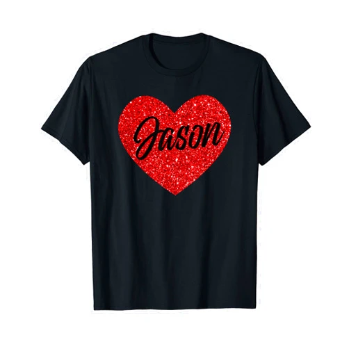I Love Jason Apparel Co I Love Jason Cute Jason Red Heart for Valentine's Day T-Shirt