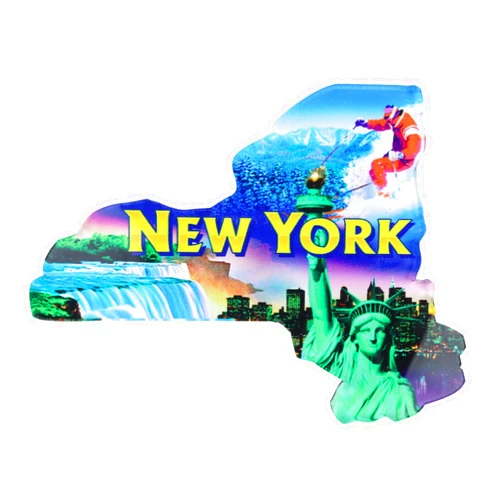 Mad Mags New York Acrylic Magnet – Iconic Empire State Souvenir, 4 x 3 Inches