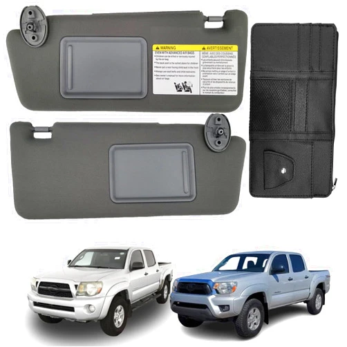 Dimeani fit for Toyota Tacoma Sun Visor Replacement fit for 2005 2006 2007 2008 2009 2010 2011 2012 2013 2014 2015 Tacoma Without Light Driver & Passenger Side 74320-04181-B1 74310-04081-B0(2PCS-Gray)