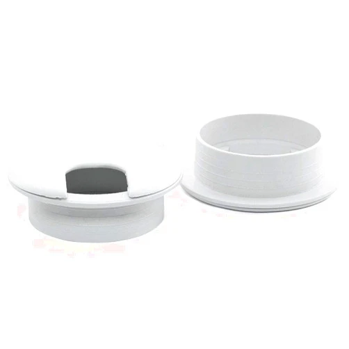 DJDLTGS 2pcs 2 Inch Desk Wire Cord Cable Grommets Hole Cover for Office PC Desk Cable Cord Organizer Plastic Cover (White-2Pcs)