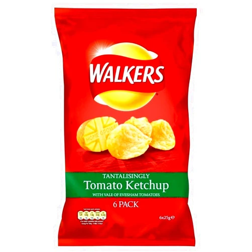 Walkers (Crisps, Snacks & Dips) Walkers Crisps - Tomato Ketchup (6x25g)