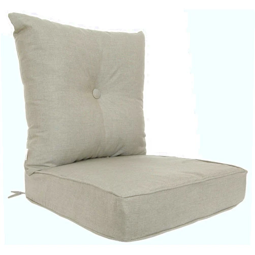 RULU Patio Cushion Outdoor/Indoor Sunbrella, Seat 22x22x6 inch + Back 23x23x7 inch, 2 Piece Set, Cast Ash