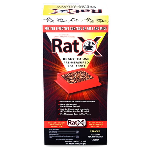 ECOCLEAR PRODUCTS PEOPLE, PETS & WILDLIFE EcoClear Products 620106, RatX Ready-to-Use Pre-Measured 3 oz. Bait Trays, 8-Pack
