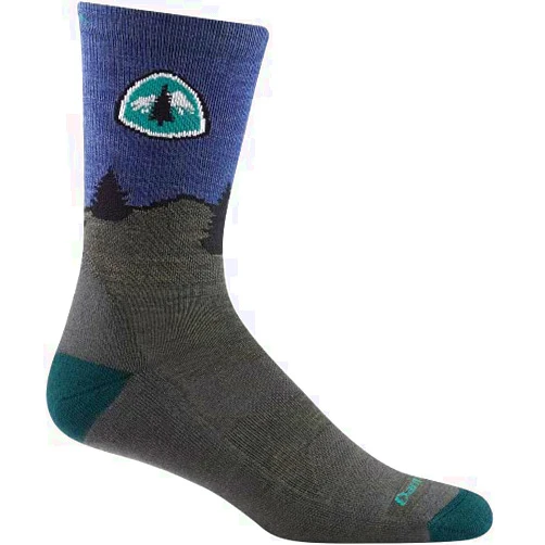 DARN TOUGH (1999) PCT Micro Crew Lightweight with Cushion Men's Sock Large Forest
