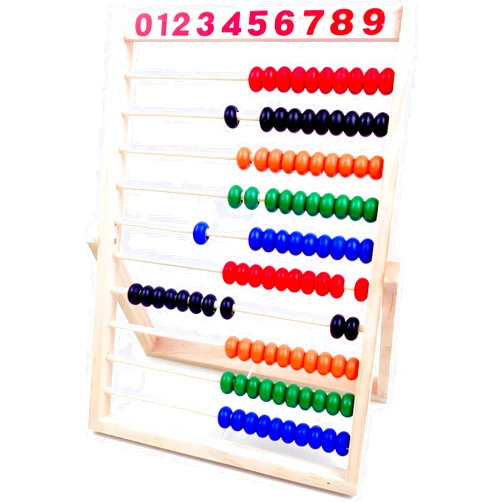 MAGIKON Wooden Counting Number Frame, 10 Rows Abacus for Kids Learning Math (11-1/2-Inch)