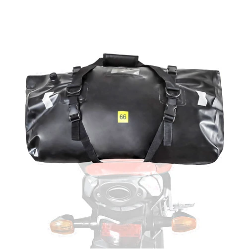 MZS Motorcycle Tail Bag, 66L Waterproof Motorcycle Dry Bag Duffle Travel Luggage Rack Trunk Saddle Storage, All Weather Motorbike Rear Seat Bag With Shoulder Strap Accessories