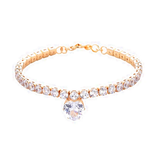 RayMinsino Bling Rhinestones Heart Shaped Cat and Dog Necklace Pet Gem Necklace Cat and Dog Rhinestone Collar Supplies