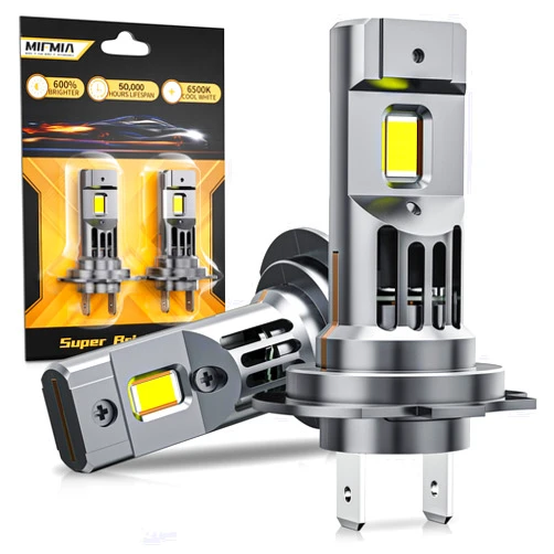 MIFMIA H7 LED Bulb, 30000LM Super Bright 16 CSP Chips, 1:1 Size Standard H7 Bulbs, No Adapter Required, Non-Polarity with Cooling Fan Fog Lights 6500K Cool White, Pack of 2