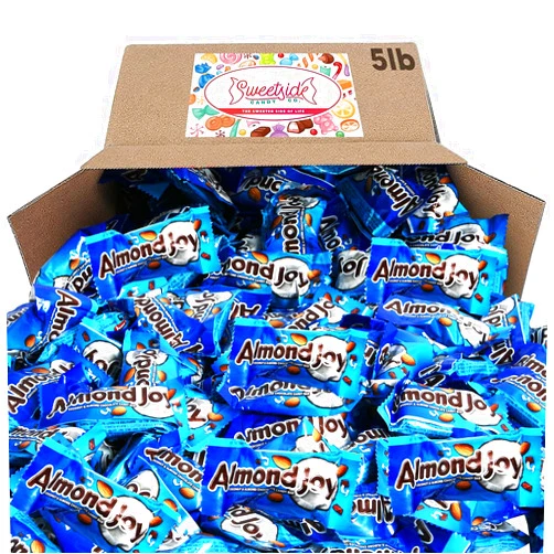 SWEETSIDE CANDY CO. Almond Joy Milk Chocolate Coconut & Almond Bars - Gluten Free Individually Wrapped Bulk Candy Chocolate Coconut Almonds Snack Size Bar for Melt-in-Your-Mouth Indulgence for Kids and Adults, 5 Pounds