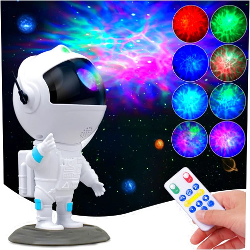 KKUP2U Astronaut Galaxy Projector, Star Projector, Astronaut Light Projector with 8 Colors LED Nebula, Starry Night Light Projector with Remote, Kids Room Decor, Gifts for Kids, Friends, Birthday Game Party