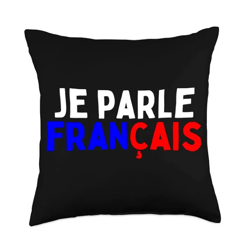 I Can Talk In French Speakers Teacher Student Gift Je Parle Francais Svp , I Speak French Language Dictionary Throw Pillow