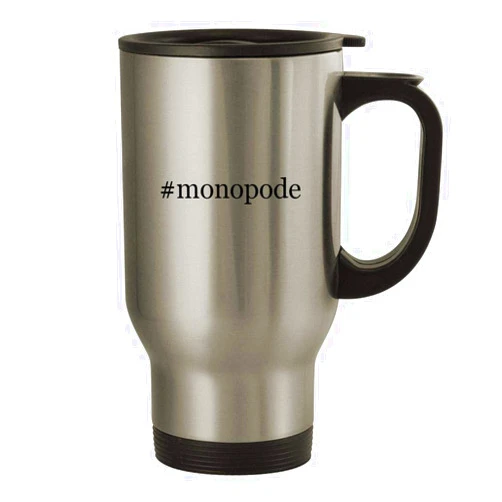 Knick Knack Gifts #monopode - 14oz Stainless Steel Travel Mug, Silver