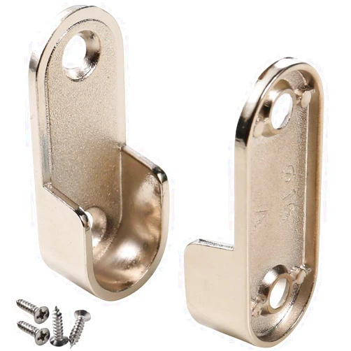 HWMATE 2-Pack Silver Thickening Nickel Plated Zinc Alloy Clothes Rod Holder End Support For Closet
