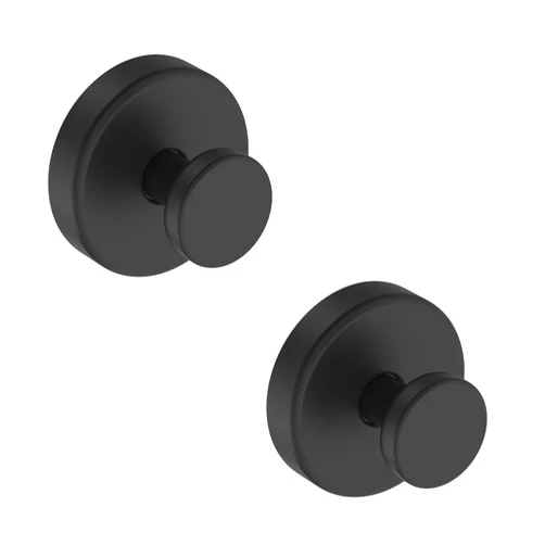 Bntuk Suction Cup Hooks for Shower, Removable Towel Hooks for Bathroom Window Glass Door Wall, Bath Robe Looafh Hook for Hanging - 2 Pack, Black