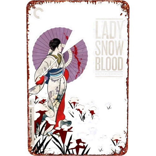 FYELVO Lady Snowblood movie Metal Tin Sign Poster Decor for Living Room Cafe Decorative Sign for Wall 12x8Inches